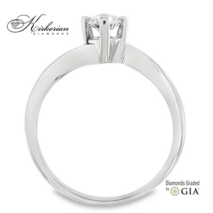Годежен пръстен от бяло злато 14К с диамант 0.30 ct GIA сертификат – елегантен модел на ТОП ЦЕНА