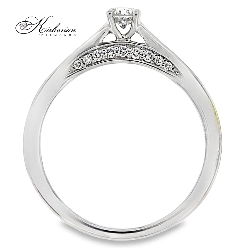 Годежен пръстен от бяло злато 14К с естествени диаманти 0.25 ct – цени от производител