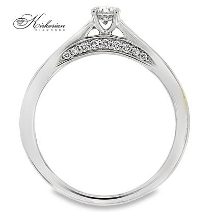 Годежен пръстен от бяло злато 14К с естествени диаманти 0.25 ct – цени от производител