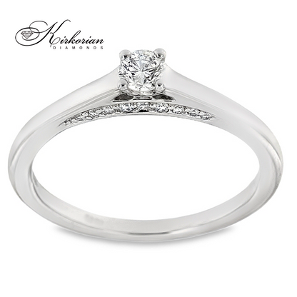 Годежен пръстен от бяло злато 14К с естествени диаманти 0.25 ct – цени от производител