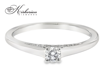 Годежен пръстен от бяло злато 14К с естествени диаманти 0.25 ct – цени от производител