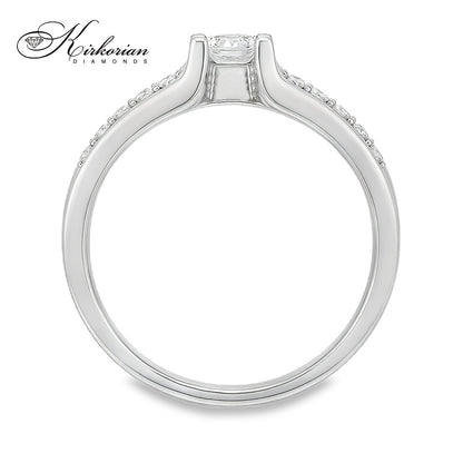 Годежен пръстен от бяло злато 14К с диаманти 0.20 ct KD сертификат код RN10 Перфектно съотношение цена-качество