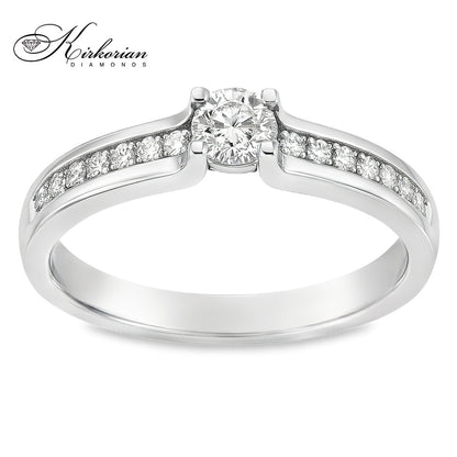 Годежен пръстен от бяло злато 14К с диаманти 0.20 ct KD сертификат код RN10 Перфектно съотношение цена-качество