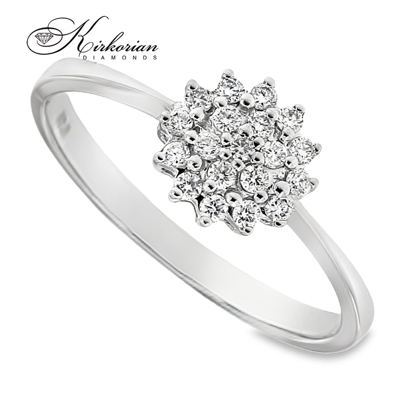 Годежен пръстен от бяло злато 18К с диаманти 0.18 ct KD сертификат код RN12 ТОП ЦЕНА