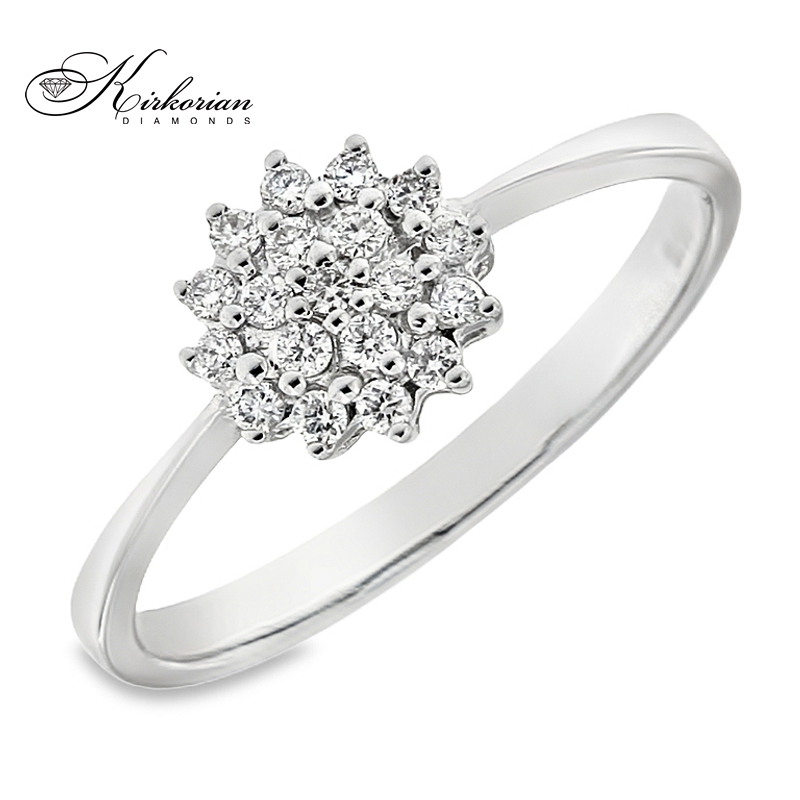 Годежен пръстен от бяло злато 18К с диаманти 0.18 ct KD сертификат код RN12 ТОП ЦЕНА