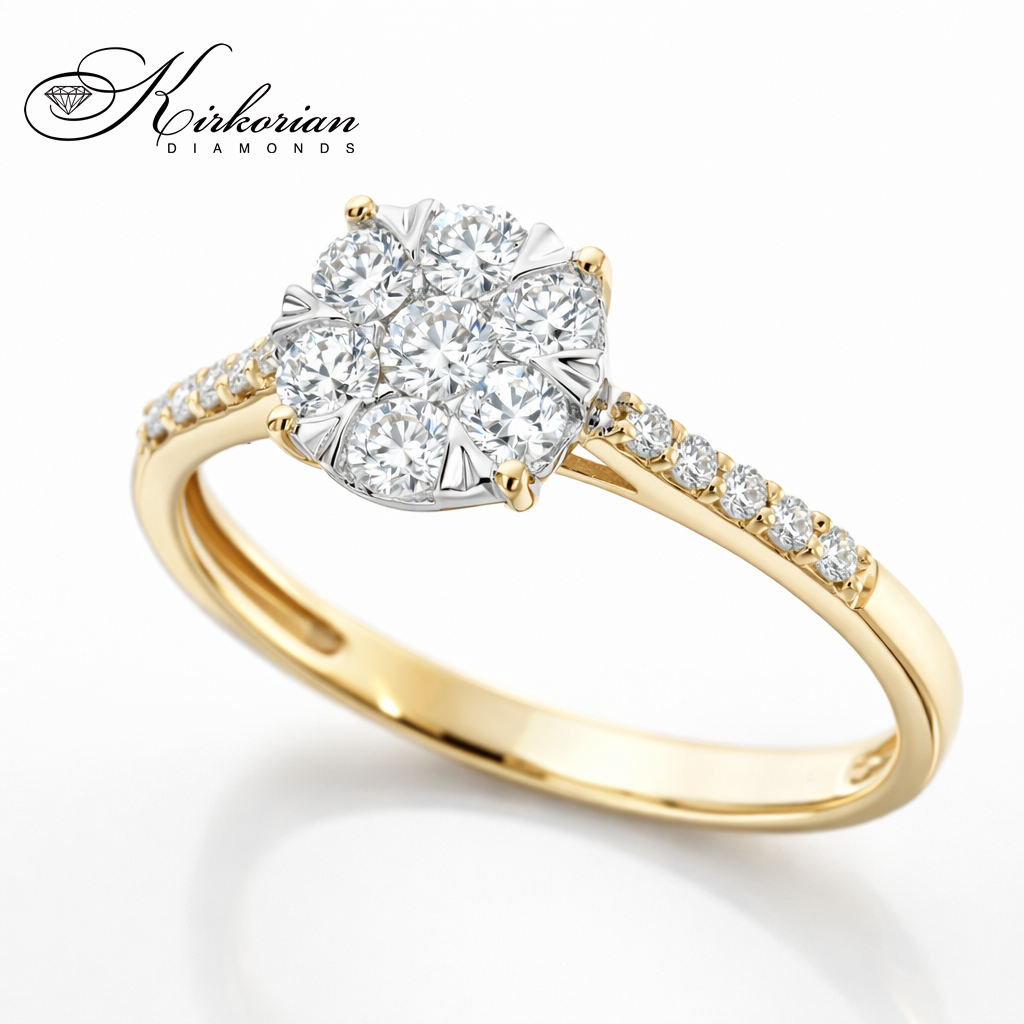 Годежен пръстен от жълто злато 18к с диаманти 0.50ct – код RN135A