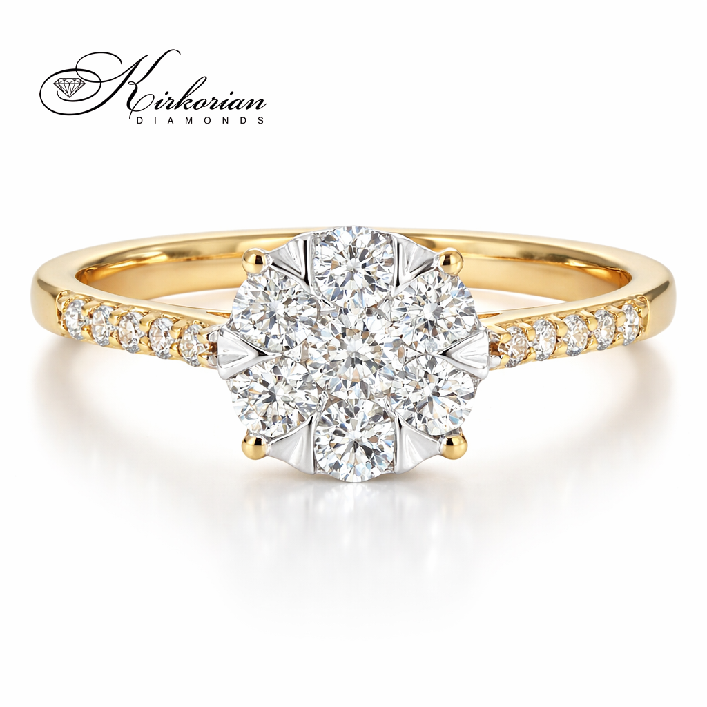 Годежен пръстен от жълто злато 18к с диаманти 0.50ct – код RN135A