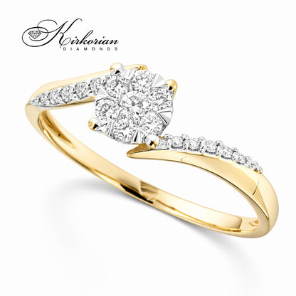 годежен пръстен клъстер диаманти 0.19 ct