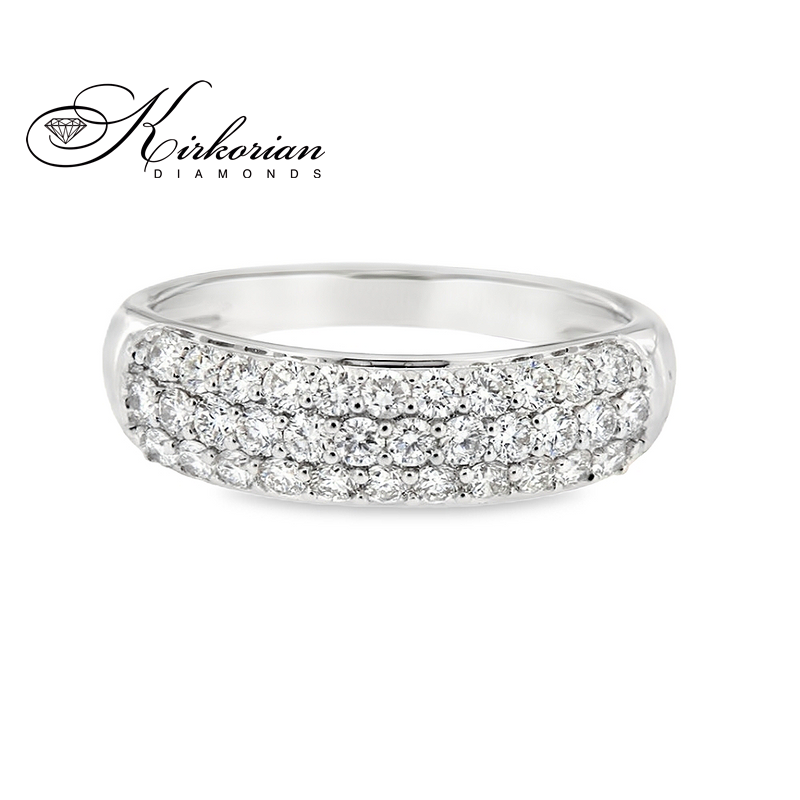 Модерен пръстен халка от бяло злато 18k с диаманти 0.75ct – модел RN140