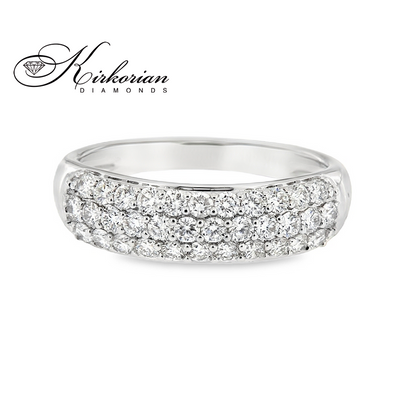 Модерен пръстен халка от бяло злато 18k с диаманти 0.75ct – модел RN140