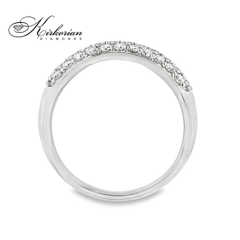 Модерен пръстен халка от бяло злато 18k с диаманти 0.75ct – модел RN140