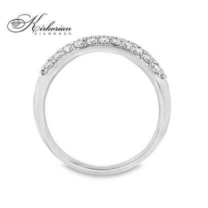 Модерен пръстен халка от бяло злато 18k с диаманти 0.75ct – модел RN140