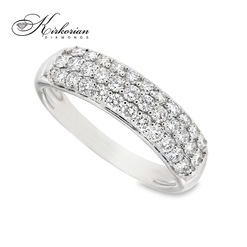 Модерен пръстен халка от бяло злато 18k с диаманти 0.75ct – модел RN140