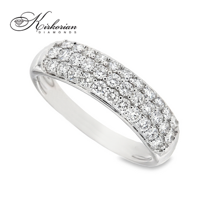 Модерен пръстен халка от бяло злато 18k с диаманти 0.75ct – модел RN140