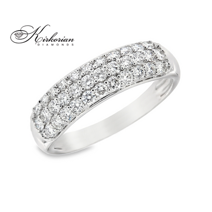 Модерен пръстен халка от бяло злато 18k с диаманти 0.75ct – модел RN140