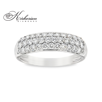 Модерен пръстен халка от бяло злато 18k с диаманти 0.75ct – модел RN140