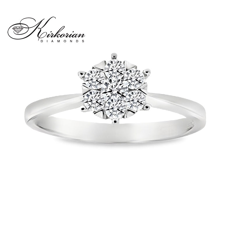Годежен пръстен от бяло злато 18к с диаманти 0.33ct – код RN141