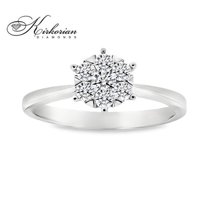 Годежен пръстен от бяло злато 18к с диаманти 0.33ct – код RN141