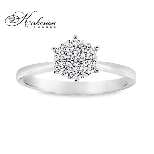 Годежен пръстен от бяло злато 18к с диаманти 0.33ct – код RN141