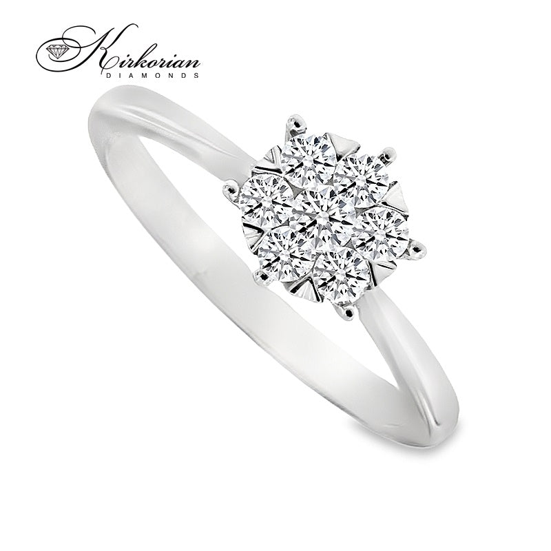 Годежен пръстен от бяло злато 18к с диаманти 0.33ct – код RN141