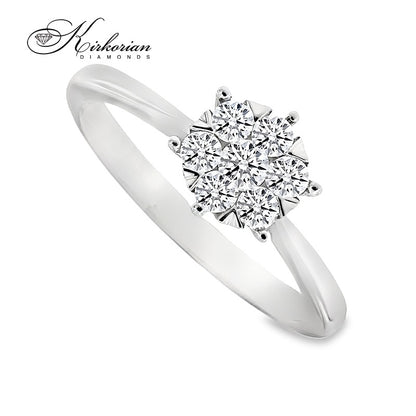 Годежен пръстен от бяло злато 18к с диаманти 0.33ct – код RN141