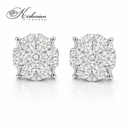 Обеци от бяло злато 18К с диаманти 0.34 ct G-H SI – елегантен модел RN143 с естествени диаманти