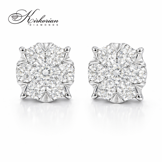 Обеци от бяло злато 18К с диаманти 0.34 ct G-H SI – елегантен модел RN143 с естествени диаманти