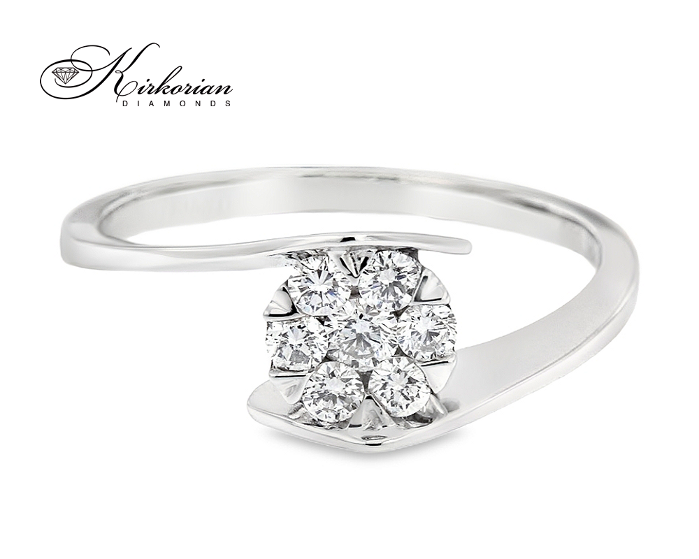 Годежен пръстен от бяло злато 14К с диаманти 0.26 ct – лукс на достъпна цена