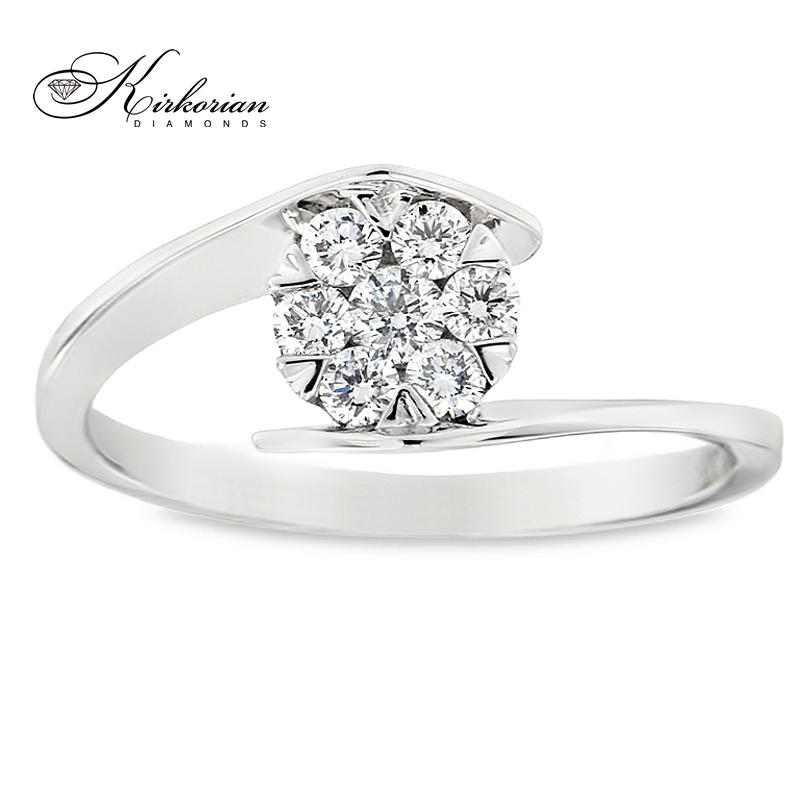 Годежен пръстен от бяло злато 14К с диаманти 0.26 ct – лукс на достъпна цена