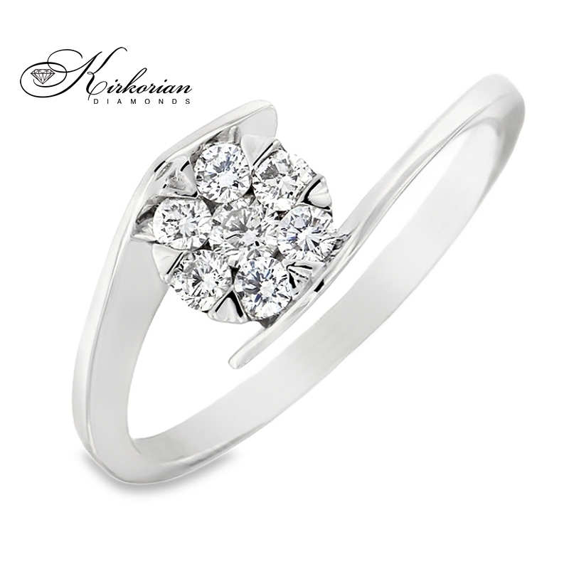 Годежен пръстен от бяло злато 14К с диаманти 0.26 ct – лукс на достъпна цена