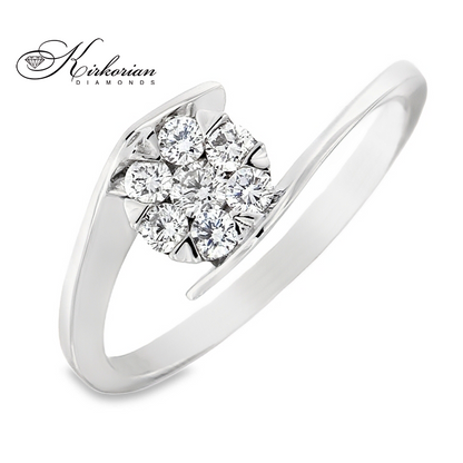 Годежен пръстен от бяло злато 14К с диаманти 0.26 ct – лукс на достъпна цена