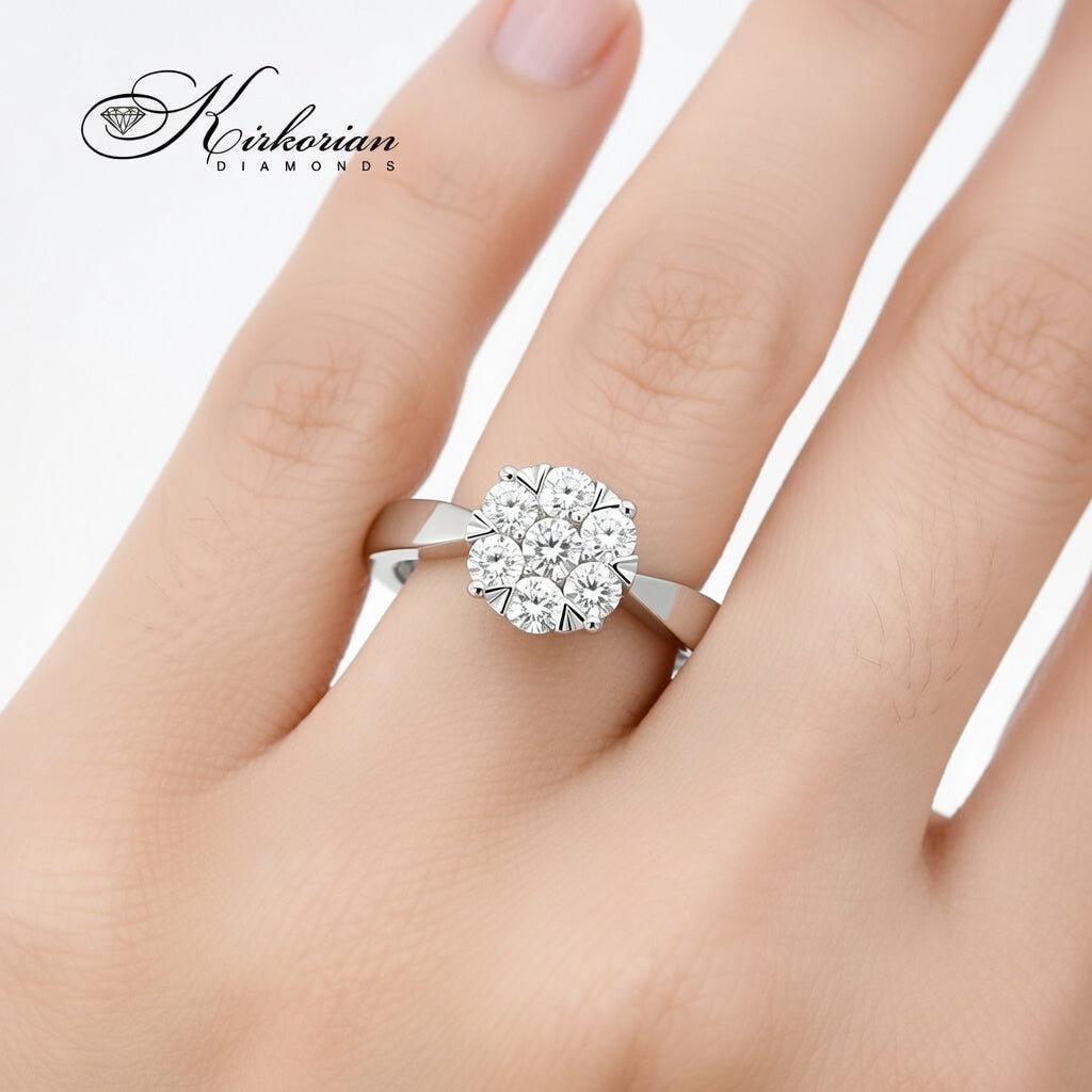 Годежен пръстен с диаманти 0.34ct от бяло злато 14к – модел RN146