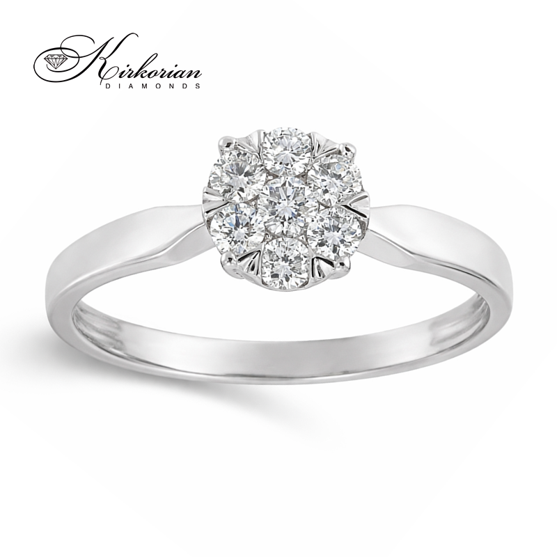 Годежен пръстен с диаманти 0.34ct от бяло злато 14к – модел RN146