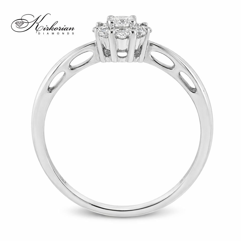 Годежен пръстен от бяло злато 18К с диаманти 0.17 ct KD сертификат код: RN16B