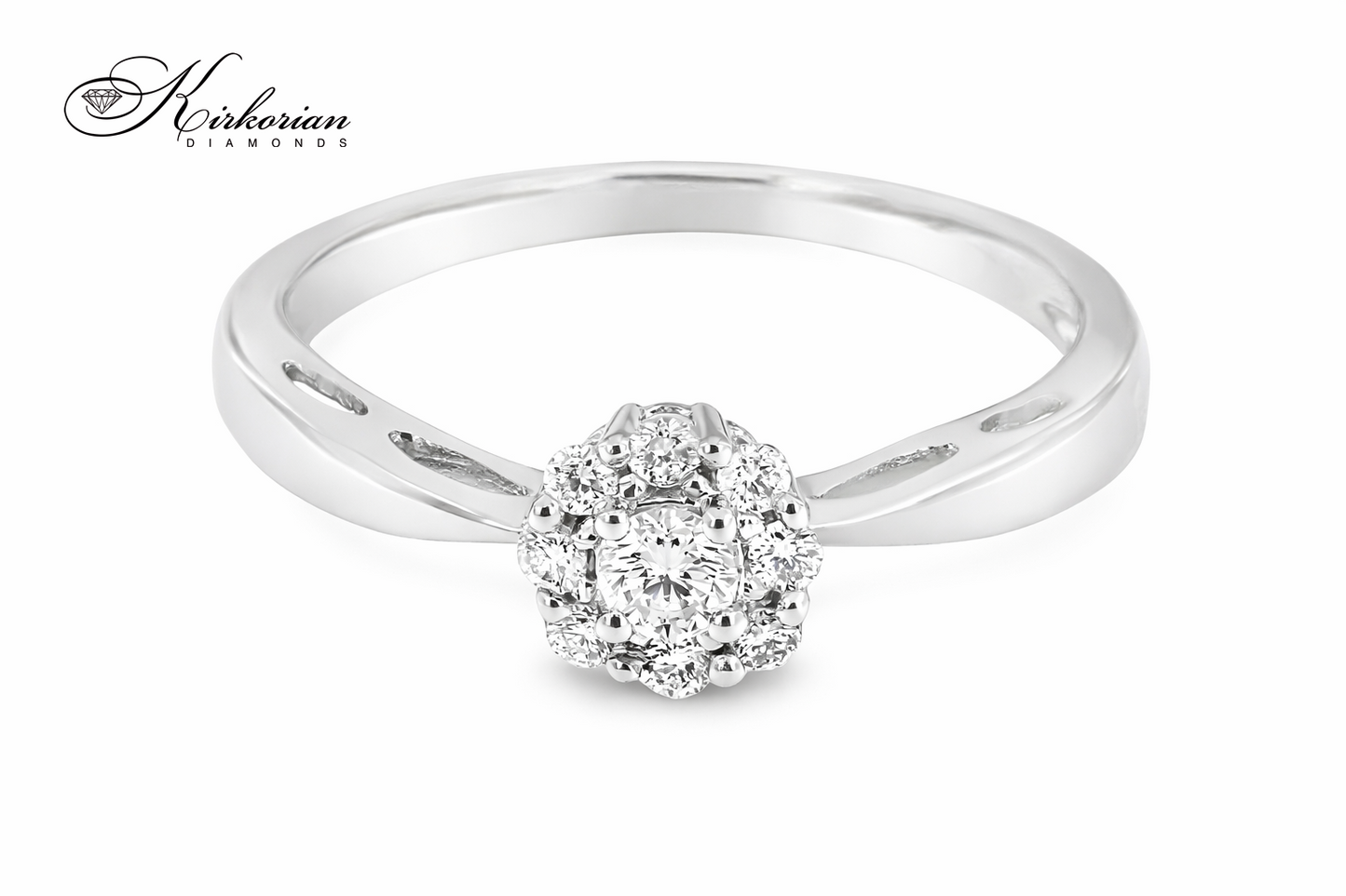 Годежен пръстен от бяло злато 18К с диаманти 0.17 ct KD сертификат код: RN16B