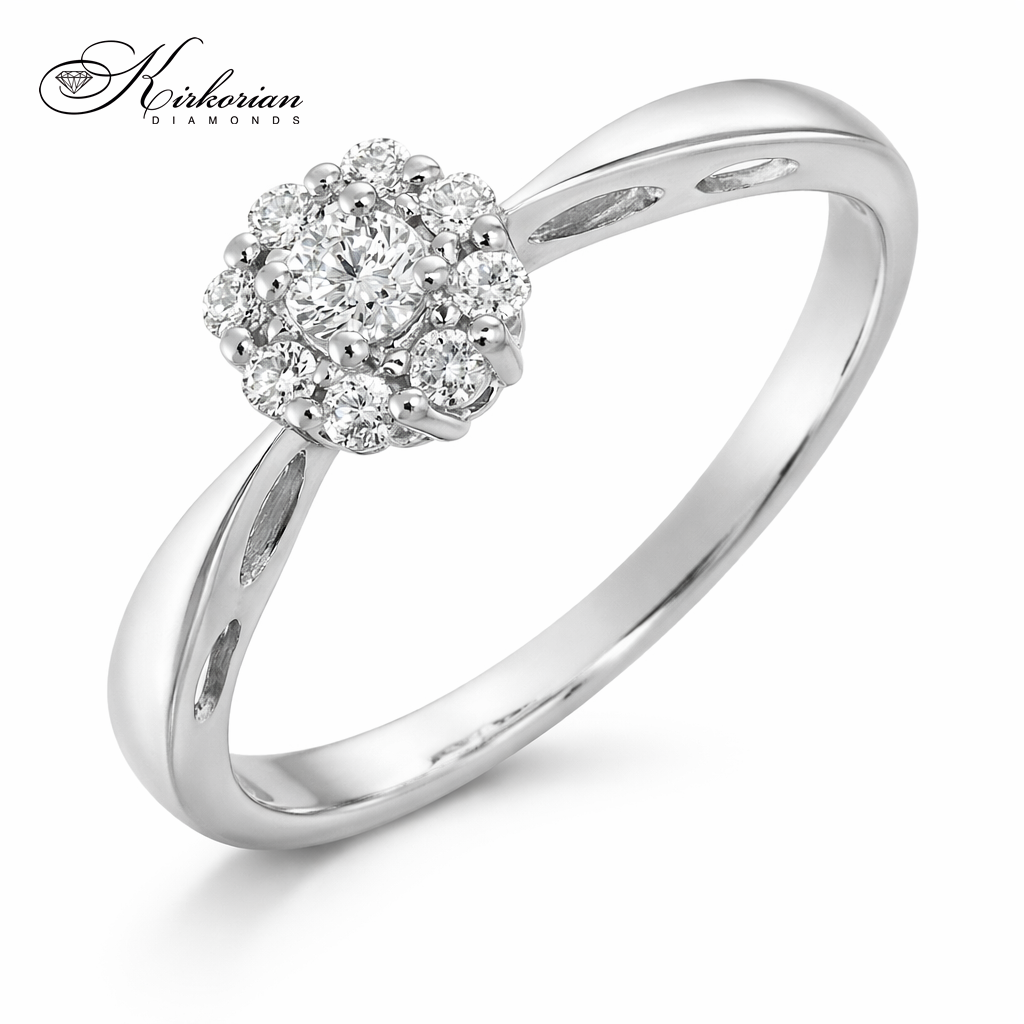 Годежен пръстен от бяло злато 18К с диаманти 0.17 ct KD сертификат код: RN16B