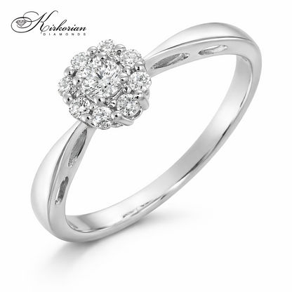 Годежен пръстен от бяло злато 18К с диаманти 0.17 ct KD сертификат код: RN16B