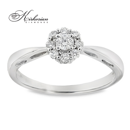 Годежен пръстен от бяло злато 18К с диаманти 0.17 ct KD сертификат код: RN16B