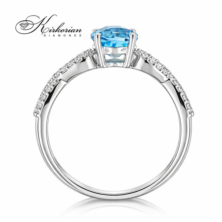 годежен пръстен син топаз диаманти