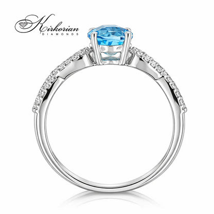 годежен пръстен син топаз диаманти