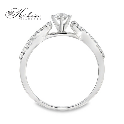Годежен пръстен от бяло злато 14к с диаманти 0.34ct – код RN181