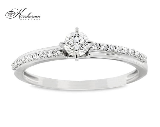 Годежен пръстен с диаманти 0.29 ct от бяло злато 14К – модел RN182