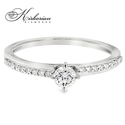 Годежен пръстен с диаманти 0.29 ct от бяло злато 14К – модел RN182