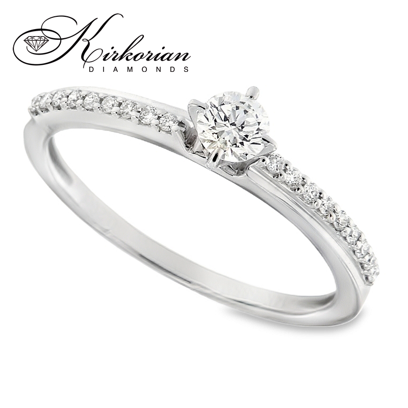 Годежен пръстен с диаманти 0.29 ct от бяло злато 14К – модел RN182