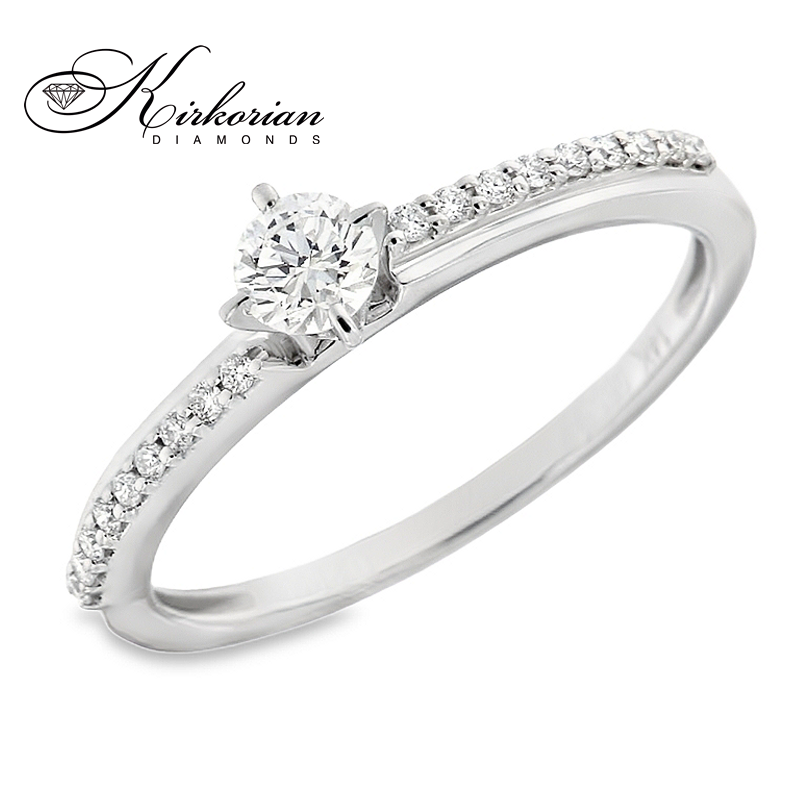 Годежен пръстен с диаманти 0.29 ct от бяло злато 14К – модел RN182