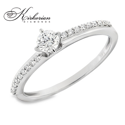 Годежен пръстен с диаманти 0.29 ct от бяло злато 14К – модел RN182