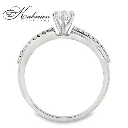 Годежен пръстен с диаманти 0.355ct от бяло злато 14к – модел RN182B