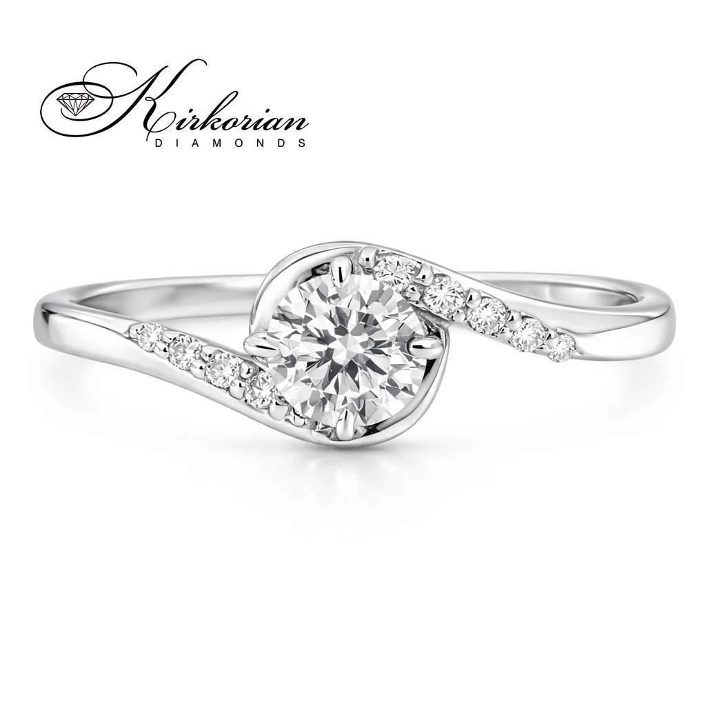 Годежен пръстен с диамант 0.24 ct в бяло злато 14К – елегантен модел с цени от производител