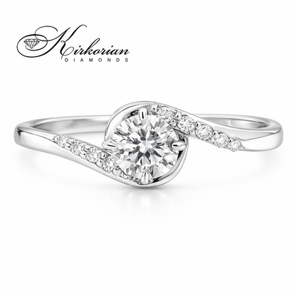 Годежен пръстен с диамант 0.24 ct в бяло злато 14К – елегантен модел с цени от производител