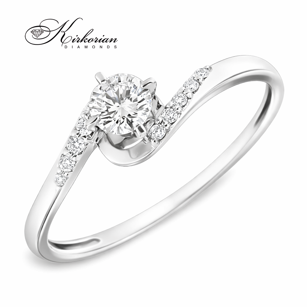 Годежен пръстен с диамант 0.24 ct в бяло злато 14К – елегантен модел с цени от производител